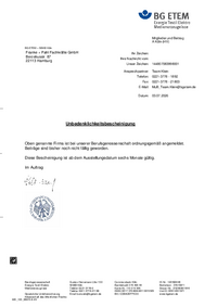 Unbedenklichkeitsbescheinigung 89c203c30wm4z78